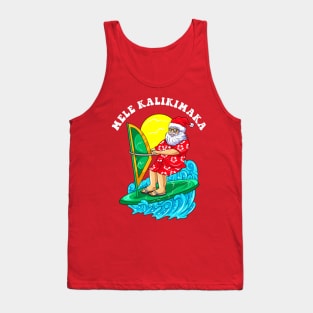 Mele Kalikimaka Santa Wind Surfing Tank Top